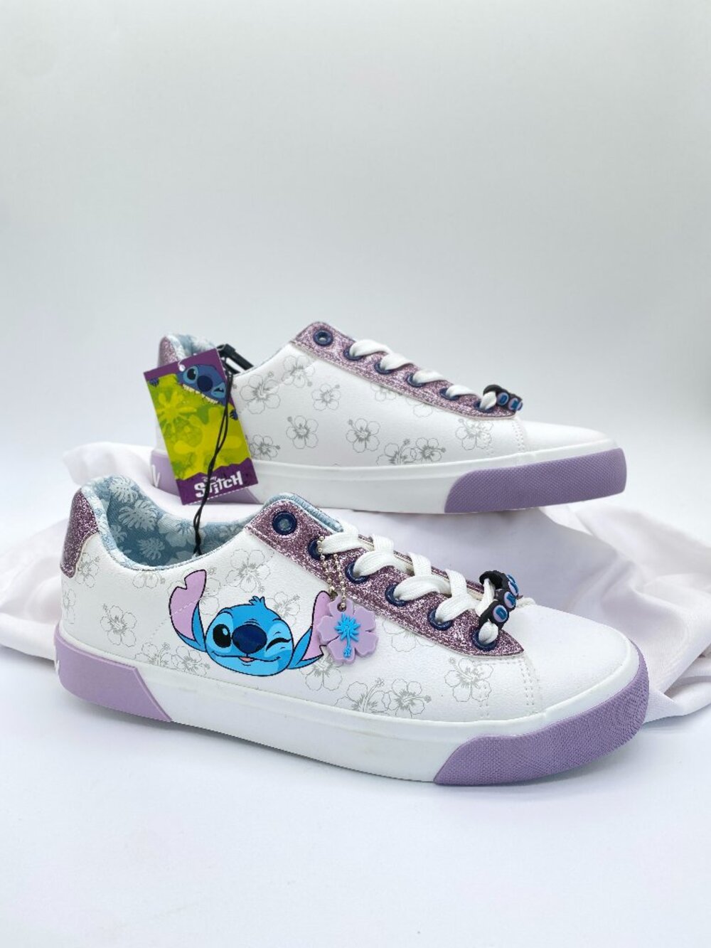 Disney Lilo & Stitch Ground Up Women's Sneakers Purple Glitter Size 8 NWT